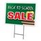 Signmission Back To School Sale Yard Sign & Stake outdoor plastic coroplast window, C-1824 Back To School Sale C-1824 Back To School Sale - alternate 1